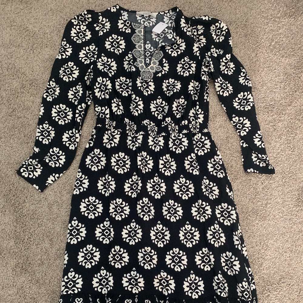 LOFT smocked flounce dress